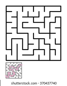 Labyrinth, maze conundrum for kids. Entry and exit. Children puzzle game. Vector illustration