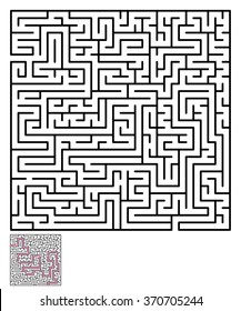 Labyrinth, maze conundrum for kids. Entry and exit. Children puzzle game. Vector illustration