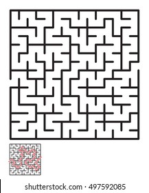 Labyrinth, maze conundrum for kids. Entry and exit. Children puzzle game. Vector illustration