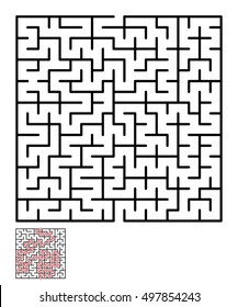 Labyrinth, maze conundrum for kids. Entry and exit. Children puzzle game. Vector illustration