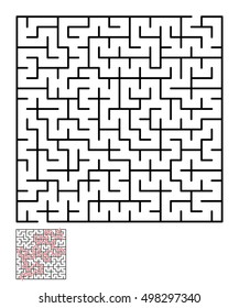 Labyrinth, maze conundrum for kids. Entry and exit. Children puzzle game. Vector illustration