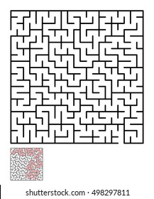 Labyrinth, maze conundrum for kids. Entry and exit. Children puzzle game. Vector illustration