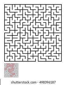 Labyrinth, maze conundrum for kids. Entry and exit. Children puzzle game. Vector illustration