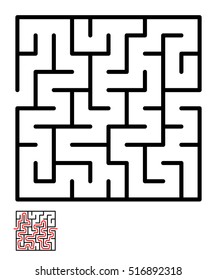 Labyrinth, maze conundrum for kids. Entry and exit. Children puzzle game. Vector illustration