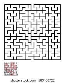 Labyrinth, maze conundrum for kids. Entry and exit. Children puzzle game. Vector illustration