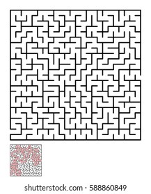 Labyrinth, maze conundrum for kids. Entry and exit. Children puzzle game. Vector illustration