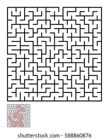 Labyrinth, maze conundrum for kids. Entry and exit. Children puzzle game. Vector illustration