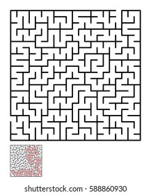 Labyrinth, maze conundrum for kids. Entry and exit. Children puzzle game. Vector illustration