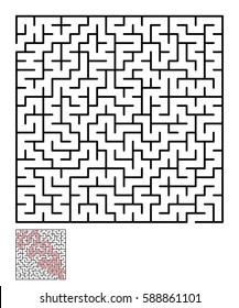 Labyrinth, maze conundrum for kids. Entry and exit. Children puzzle game. Vector illustration