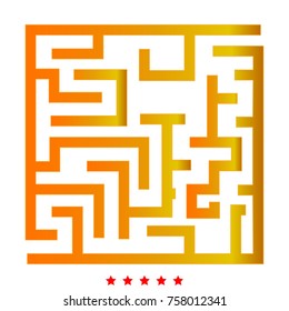 Labyrinth, maze conundrum set icon . Flat style .