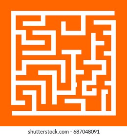 Labyrinth, maze conundrum white icon .