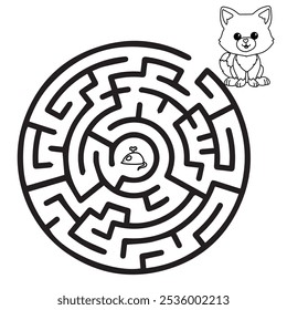 Labyrinth and maze  educational game for children with cartoon animals.
