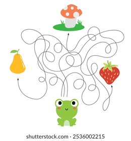 Labyrinth and maze  educational game for children with cartoon animals.