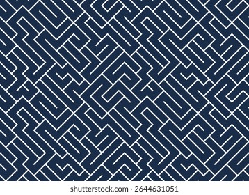 labirinto labirinto fundo abstrato sem fim, vetor padrão sem emenda de um jogo de lógica com linhas angulares, papel de parede geométrico contínuo.