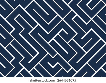 labirinto labirinto fundo abstrato sem fim, vetor padrão sem emenda de um jogo de lógica com linhas angulares, papel de parede geométrico contínuo.