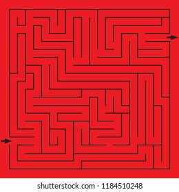 Labyrinth. Maze. Entrance and exit. Find the way. Vector illustration.