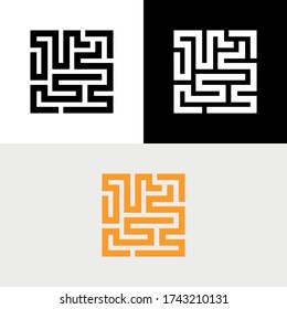 Labyrinth Maze Escape Abstract Logo