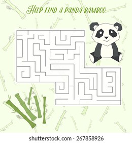 Labyrinth-Labyrinth finden Sie in Panda-Kinderlayouts für Vektorillustrationen