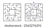 Labyrinth Maze Game for Children Worksheet with Solution 