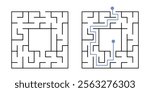 Labyrinth Maze Game for Children Worksheet with Solution 