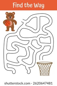 Labirinto, jogo de labirinto para crianças. Aprendizagem, desenvolvimento precoce Atividade educacional para pré-escolares, educação domiciliar e jardim de infância, treina atenção e concentração. Recursos do professor.