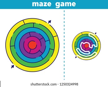 Labyrinth. Maze game for kids. Vector illustration.