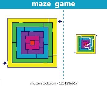 Labyrinth. Maze game for kids. Vector illustration.