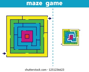 Labyrinth. Maze game for kids. Vector illustration.
