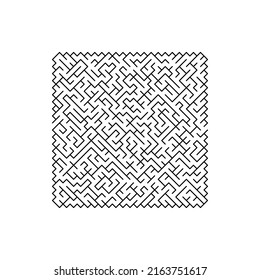 Labyrinth Labyrinth Spiel monochrome Quadrat einzeln. Vektor Kinder Rätsel, ein Eingang und Ausgang, wählen Sie die richtige Lösung. Umschulung, Sport in der Schule oder im Kindergarten, psychisches Problem