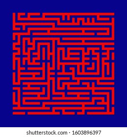 Labyrinth maze game, Labyrinth shape design element.