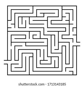 Vector de juego Laberinto (Maze). Macizo cuadrado abstracto.