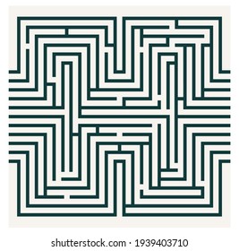 Labyrinth (maze) game vector. Labyrinth of corridors, abstract design.