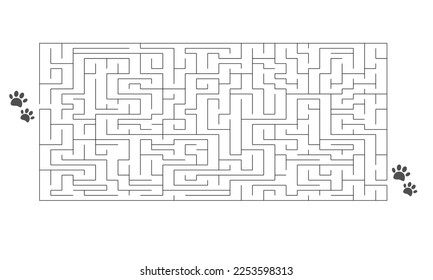 Labyrinth maze game vector illustration. Find right way, simple logic game. Puzzle for kids.