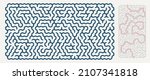 Labyrinth (maze) game vector with solution. Fun maze design.