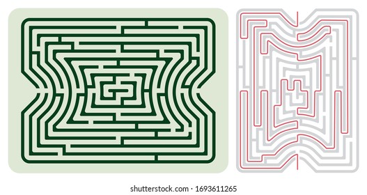 El juego laberinto (Maze) es divertido. Con el vector de resolución.