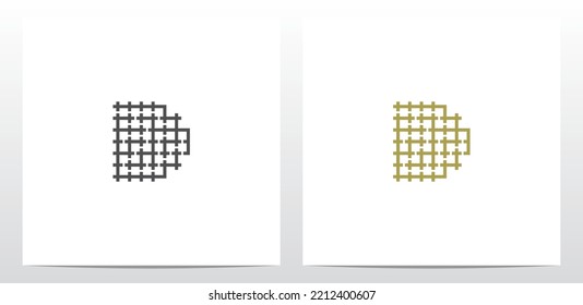 Labyrinth Maze Letter Logo Design D