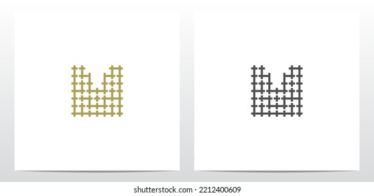 Labyrinth Maze Letter Logo Design M