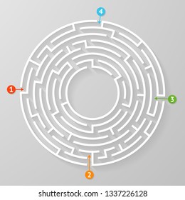 Labyrinth Maze Symbol Shape Vector Illustration.