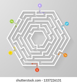 Labyrinth Maze Symbol Shape Vector Illustration.