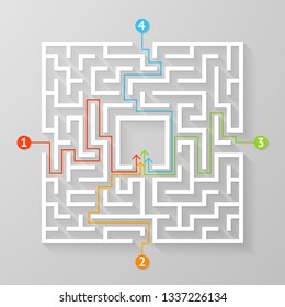 Labyrinth Maze Symbol Shape Vector Illustration.