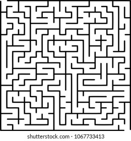 Labyrinth of medium complexity. Vector illustration of a maze