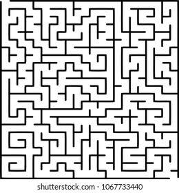 Labyrinth of medium complexity. Vector illustration of a maze