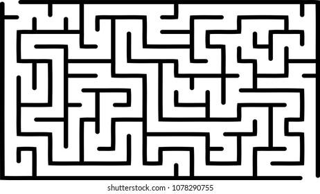 Labyrinth of medium complexity. Vector illustration of a maze. Abstract geometric background