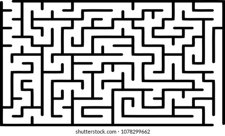 Labyrinth of medium complexity. Vector illustration of a maze. Abstract geometric background