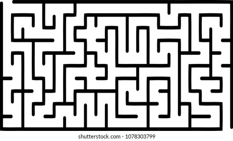 Labyrinth of medium complexity. Vector illustration of a maze. Abstract geometric background