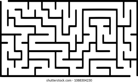 Labyrinth of medium complexity. Vector illustration of a maze. Abstract geometric background