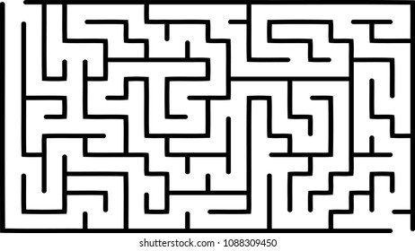Labyrinth of medium complexity. Vector illustration of a maze. Abstract geometric background