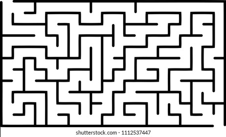 Labyrinth of medium complexity. Vector illustration of a maze. Abstract geometric background