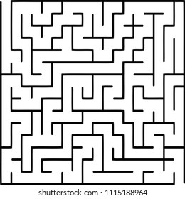 Labyrinth of medium complexity. Vector illustration of a maze. Abstract geometric background