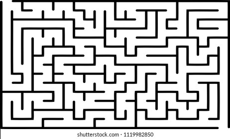 Labyrinth of medium complexity. Vector illustration of a maze. Abstract geometric background